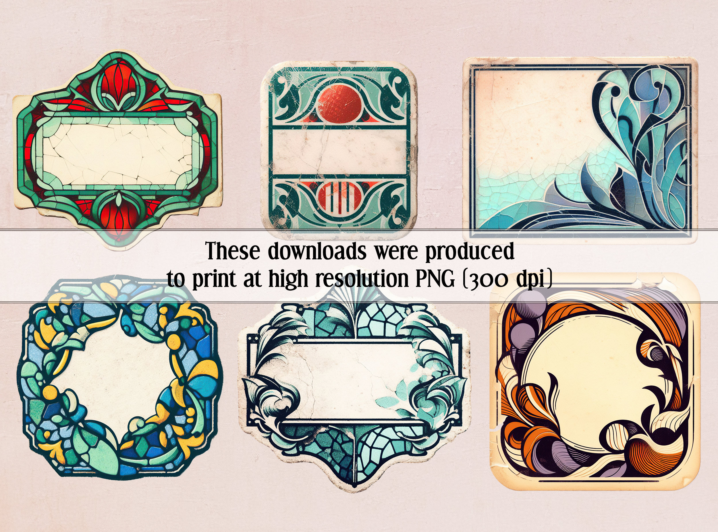 Vintage Labels Clipart Collection, Unique Artwork , PNG Transparent, Printable Clipart ...