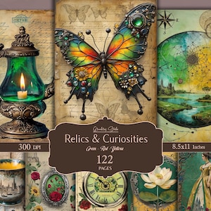 Reliques et antiquités, pages de revues fantastiques, documents éphémères imprimables pour le scrapbooking, collage, techniques mixtes, projets ATC. Téléchargement numérique