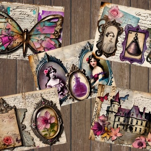Vintage Antique Junk Journal Kit, Victorian Collage Printables, Digital ...