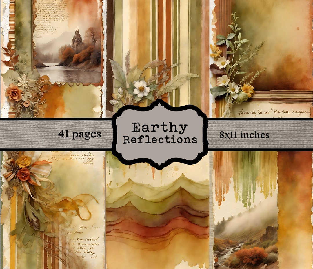Nature Journal Fall Junk Journal Pages Earth Tones Journals - Etsy