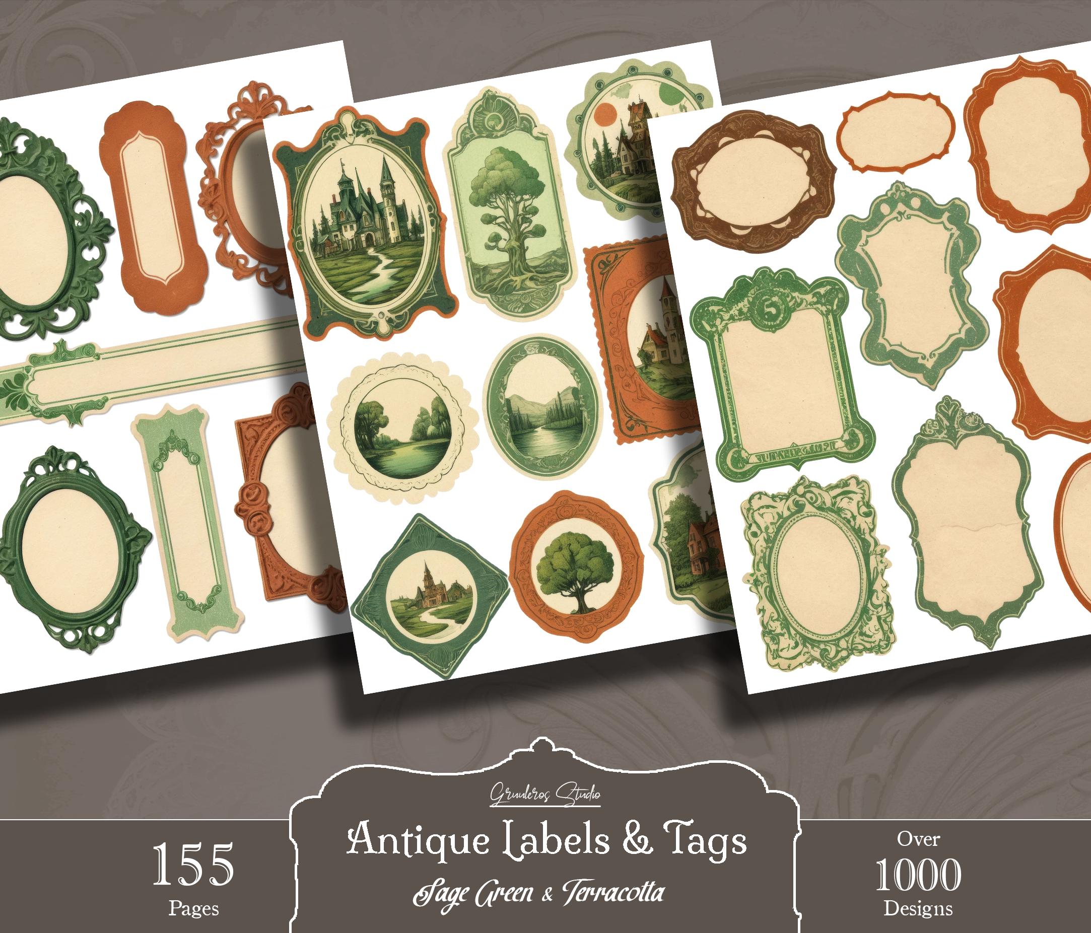 Antique Labels, Victorian Frames, Blank Tags for Junk Journals ...
