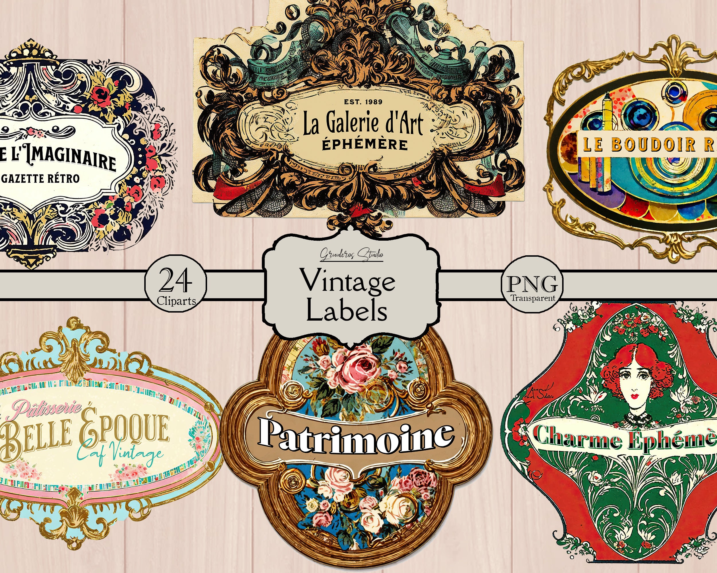 Printable Vintage French Labels, Junk Journal Kit, Label Printable ...