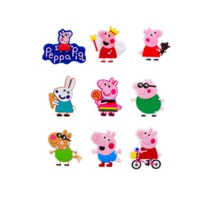 Peppa Pig croc charms |Cartoon Pig Themed Croc Charms | Peppa pig jibbitz