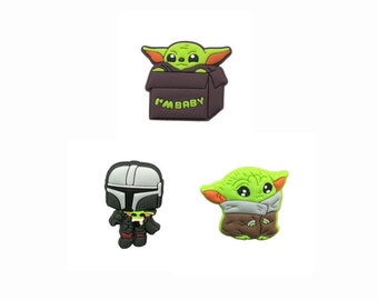 Star Wars croc charms | Star Wars jibbitz | Baby Yoda | The Mandalorian | Space Thamed jibbitz | Shoe accessories | cute jibbitz |  charms