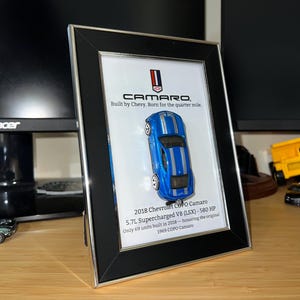 2013 Chevrolet COPO Camaro Hot Wheels 4x6 Frame Display – Muscle Car Art, V8 Decor