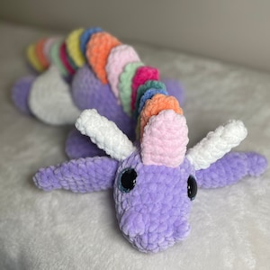 Amigurumi Dragon Plushy| Rainbow Spikes dragon plushy| realistic dragon plushy| cute dragon gift| dragon soft toy| Handmade dragon companion