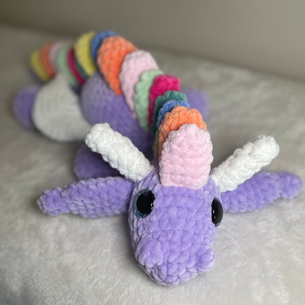 Amigurumi Dragon Plushy| Rainbow Spikes dragon plushy| realistic dragon plushy| cute dragon gift| dragon soft toy| Handmade dragon companion