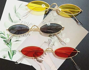 Oval Vintage Retro Unisex Sonnenbrille mit kleinem Rahmen