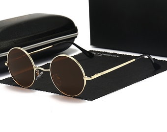 Polarized Round Oval Unisex Steampunk Sunglasses for Him / Her | Polaroid UV400 Lenses