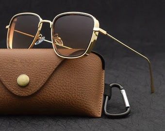 Steampunk Square Sunglasses | Unisex Vintage Metal Frame UV400 Eyewear | Luxury Gifts for Him / Her | Unique Gift for Men & Women