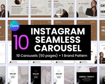 Instagram Seamless Carousel Canva Template, Instagram Carousel Template, Seamless Carousel Template, Social Media Template