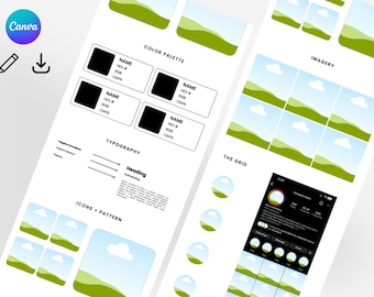 Editable Brand Style Sheet Template for Business, Brand Mood Board Mockup