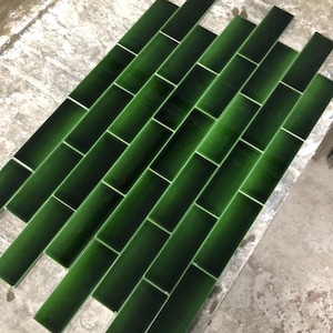 Victorian Green hand glazed tile