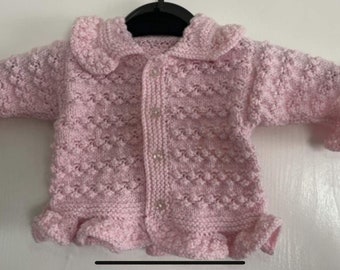 Baby handknit cardigan 0-3 months