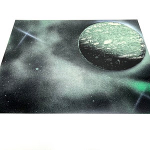 Handmade spray paint outer space art