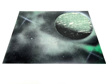 Handmade spray paint outer space art