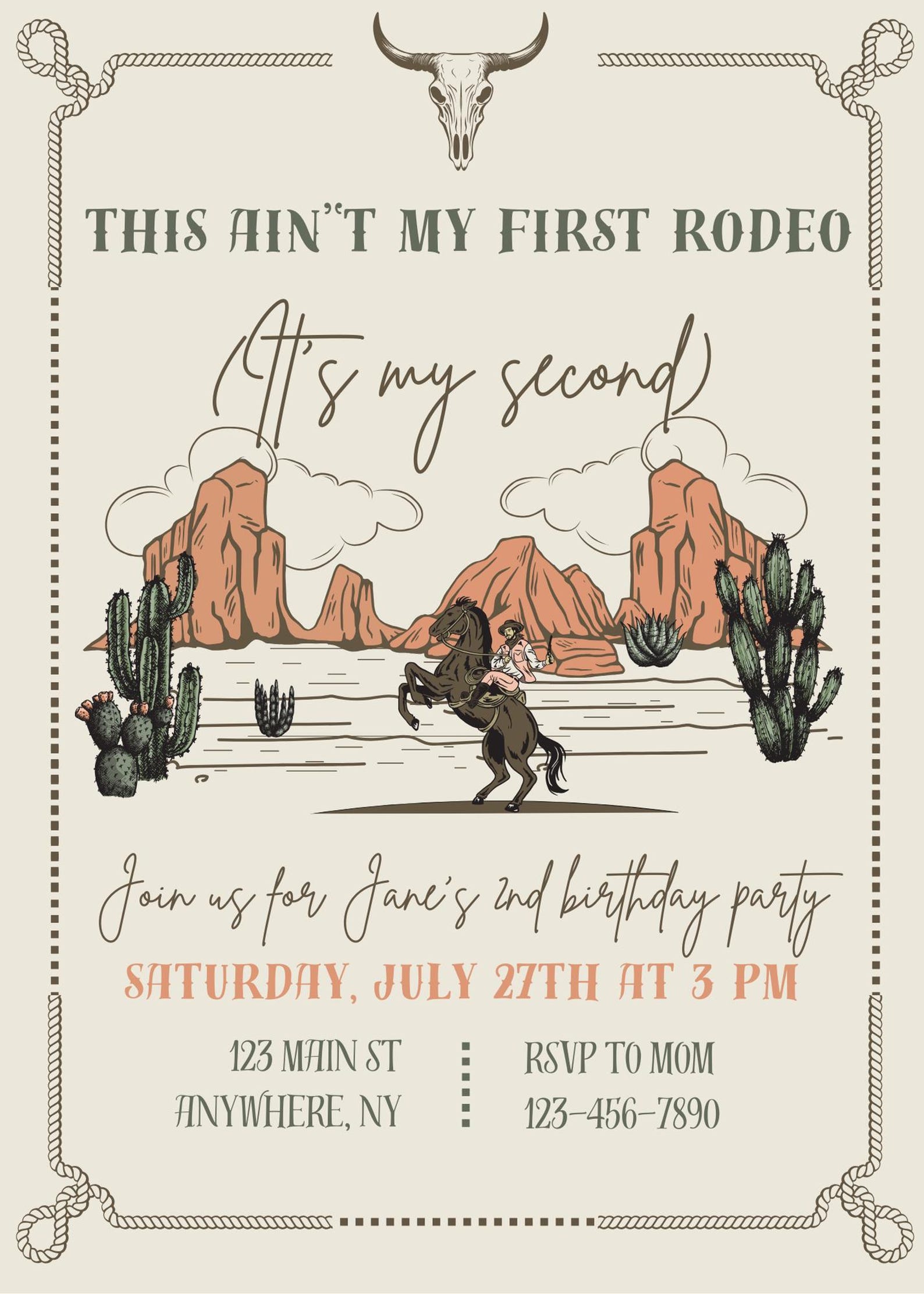 This Ain't My First Rodeo (it's My Second) Invite - Etsy