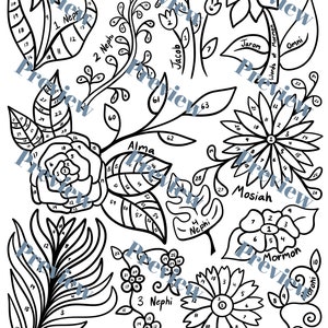 Tableau de lecture du Livre de Mormon - Floral