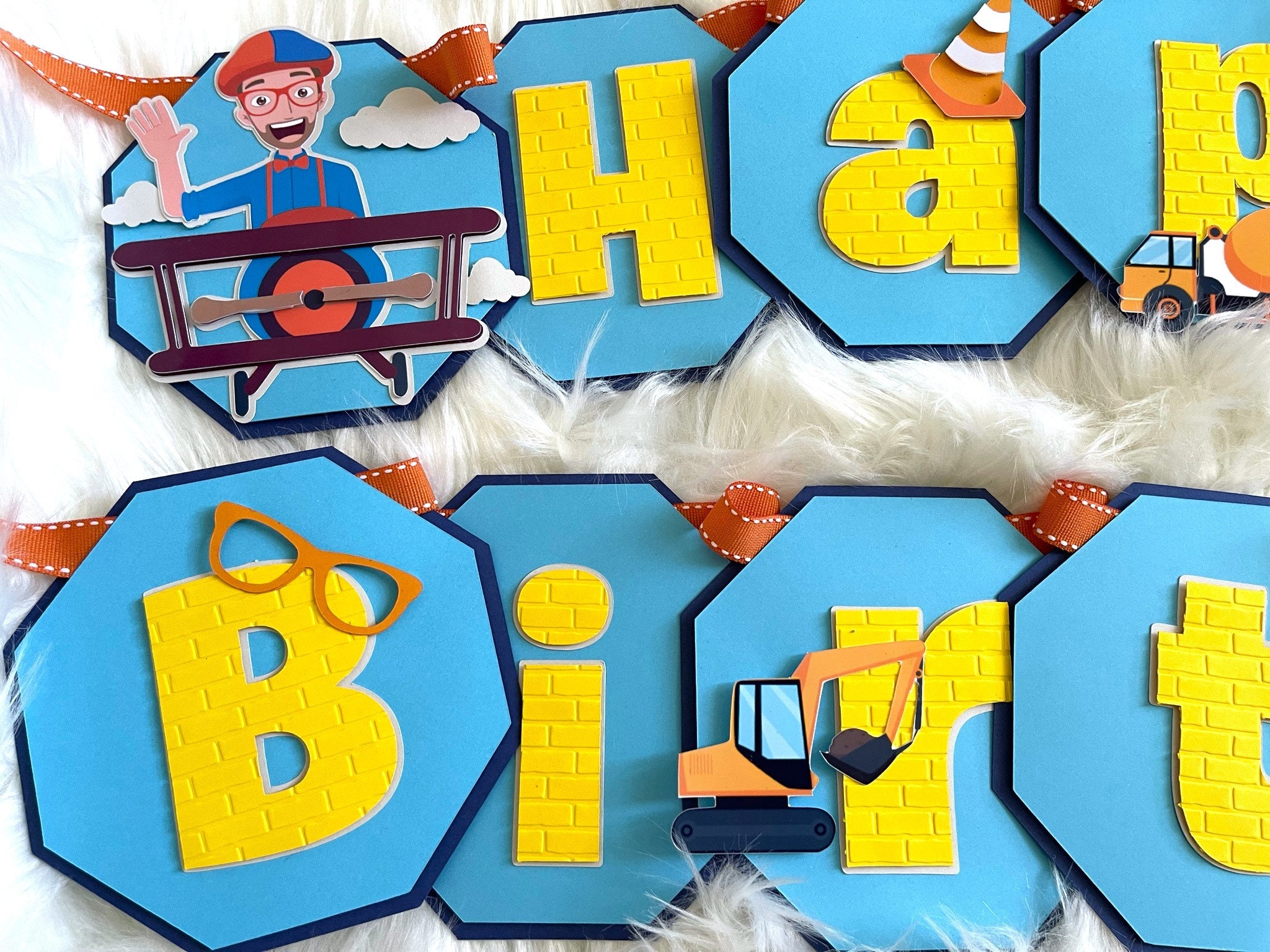 Blippi Happy Birthday Banner Blippi Party Decor - Etsy UK