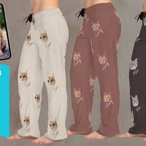 Custom Face Pajamas Custom Pajamas Pant Custom Photo Pajamas Cat Pajama Pants Custom Pet Pajamas Cat Lover Gift Personalized Pajamas