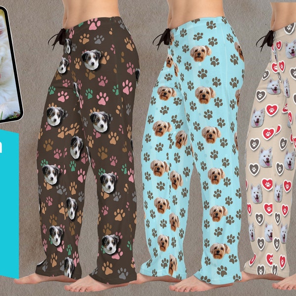 Custom Pet Portrait Pajama Pants,Personalized pajamas pants with photo,Pet Face Pajamas,Custom Dog Photo Pants, Photo Pants, Dog Mom Gift