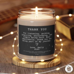 Thank You Personalized Message Candle, Thank You Keepsake, Personalised Thank You Gift, To Say Thank You, Thank You Present, Gift For Friend