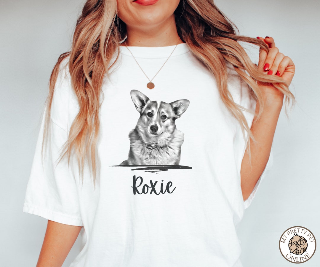 Personalized Pet Portrait Shirt, Custom Pet T Shirt With Pet Photo and