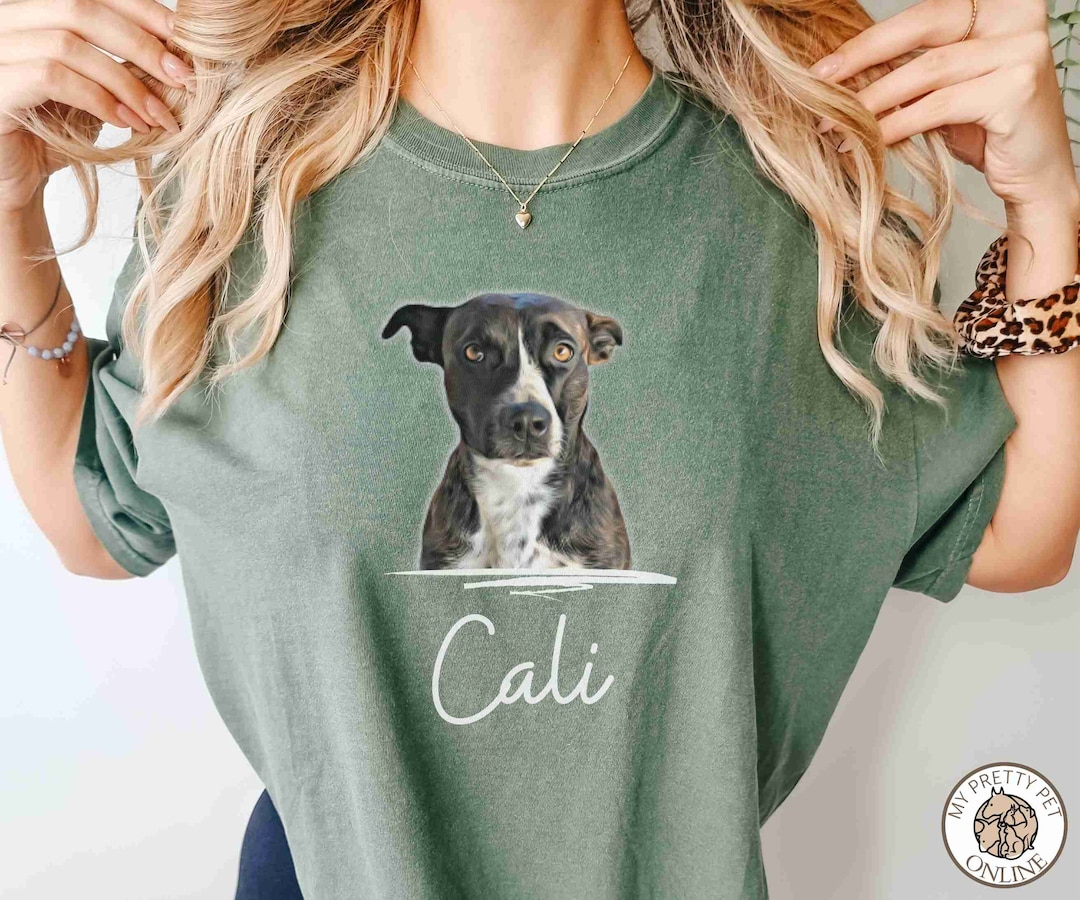 Personalized Pet Portrait Shirt, Custom Pet T Shirt With Pet Photo and
