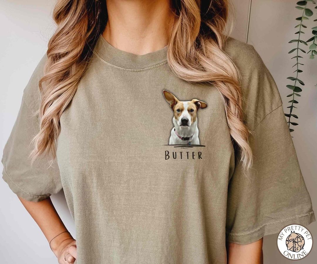 Personalized Pet Portrait Shirt, Custom Pet T Shirt With Pet Photo and
