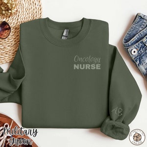 Personalized Oncology Nurse Sweatshirt, Custom Cancer Nurse Shirt, Oncology Nursing Shirt, Oncology Nursing Gift, Oncology Nurse Gifts
