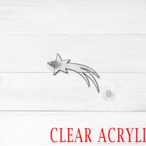 Shooting Star Shape, Clear Acrylic Craft Blank, Colored Acrylic Blank