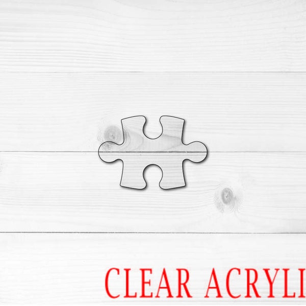 Puzzle Piece Shape, Clear Acrylic Craft Blank, Colored Acrylic Blank