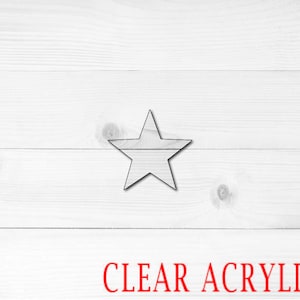 Star Shape, Clear Acrylic Craft Blank, Colored Acrylic Blank
