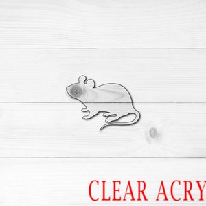 Mouse Shape, Clear Acrylic Craft Blank, Colored Acrylic Blank