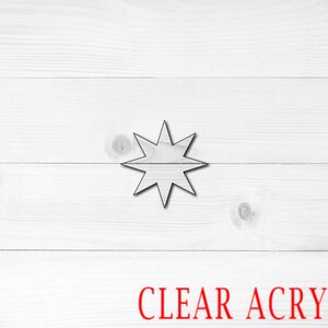 Eight Point Star Acrylic Shape, Clear Acrylic Craft Blank, Colored Acrylic Blank
