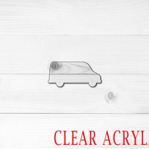 Van Shape, Clear Acrylic Craft Blank, Colored Acrylic Blank