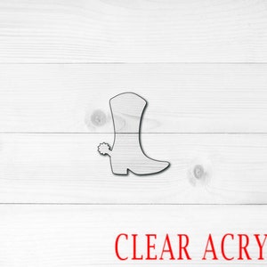 Cowboy Boot Acrylic Shape, Clear Acrylic Craft Blank, Colored Acrylic Blank