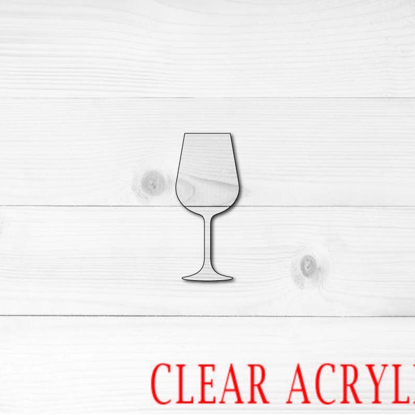 Wine Glass Shape, Clear Acrylic Craft Blank, Colored Acrylic Blank