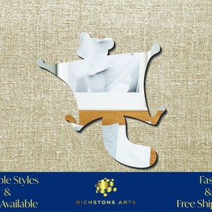 May include: A mirror-like acrylic cut-out of a sugar glider in a gliding pose. The cut-out is on a beige fabric background. The text "Multiple Styles & Sizes Available" is at the bottom left of the image. The text "Fast & Free Shipping!" is at the bottom right of the image. The text "RICHSTONE ARTS" is in the center of the image.