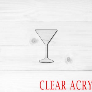 Martini glass Shape, Clear Acrylic Craft Blank, Colored Acrylic Blank