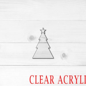 Triangle Christmas Tree Shape, Clear Acrylic Craft Blank, Colored Acrylic Blank