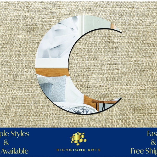 Decorative Crescent Moon Shaped Acrylic Mirror | Many Shapes Available