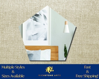 Decorative Pentagon Shaped Acrylic Mirror | Many Shapes Available