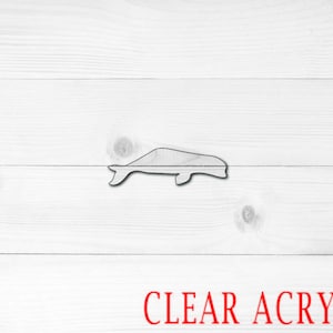 Beluga whale Acrylic Shape, Clear Acrylic Craft Blank, Colored Acrylic Blank