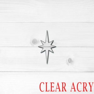 Elongated Star Acrylic Shape, Clear Acrylic Craft Blank, Colored Acrylic Blank