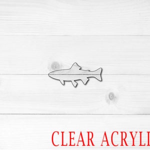 Trout Shape, Clear Acrylic Craft Blank, Colored Acrylic Blank