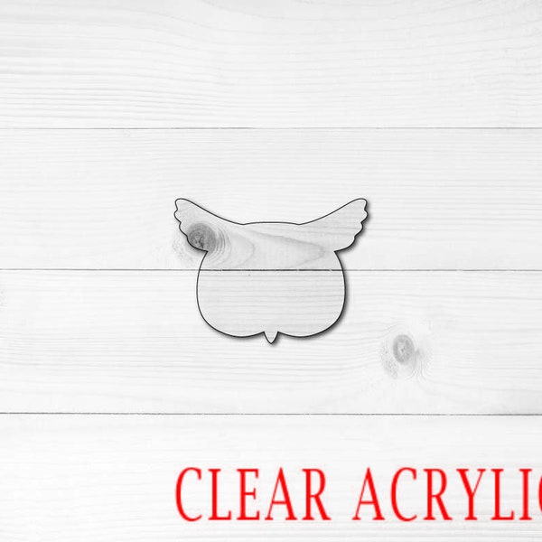 Owl Head Shape, Clear Acrylic Craft Blank, Colored Acrylic Blank