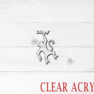 Hanging Monkey Shape, Clear Acrylic Craft Blank, Colored Acrylic Blank