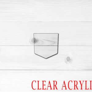 Pocket Shape, Clear Acrylic Craft Blank, Colored Acrylic Blank