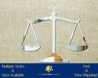 Decoration Scales of Justice Shaped Acrylic Mirror | Many Shapes Available